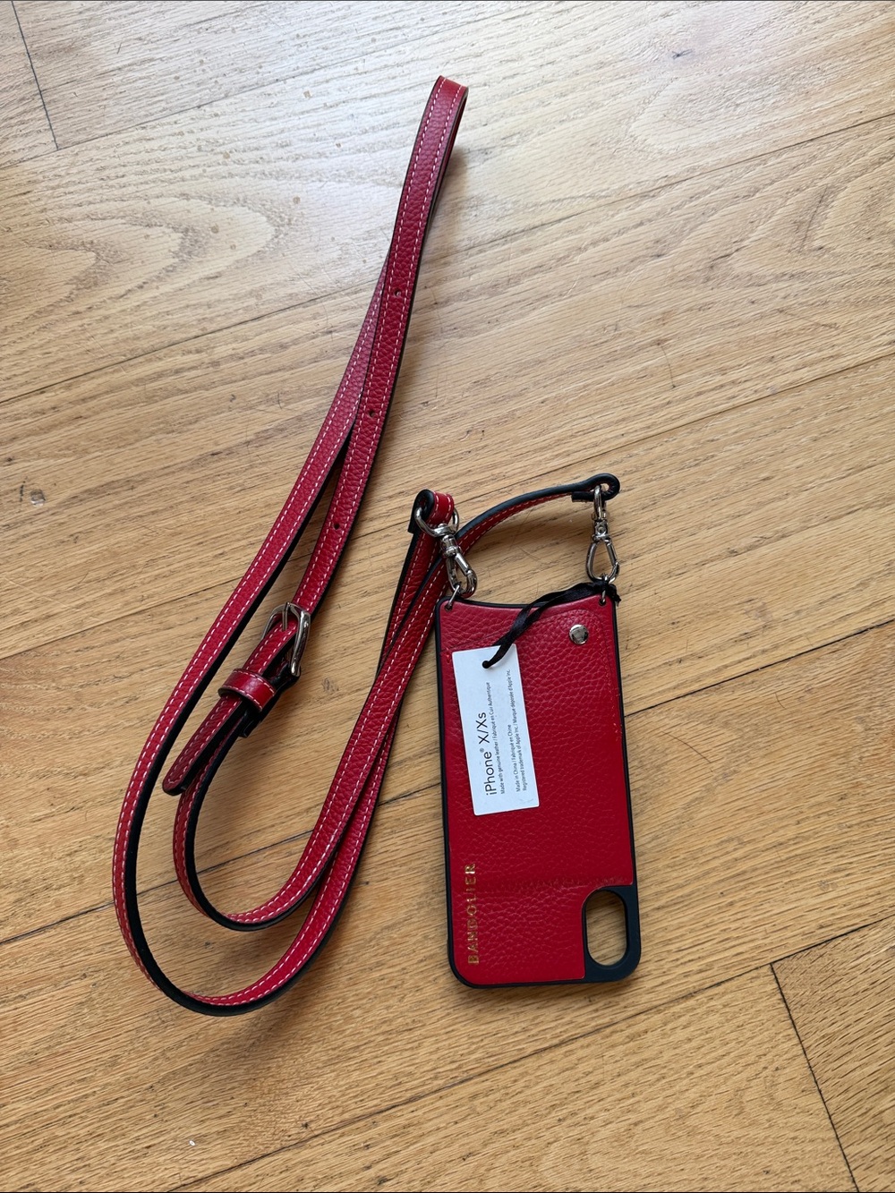 Bandolier Red Leather Crossbody iPhone X/Xs Case with Strap ❤️ NWT